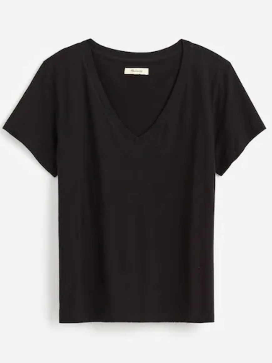 Madewell The Easy V-Neck Tee In Soft Slub - Wet Stone